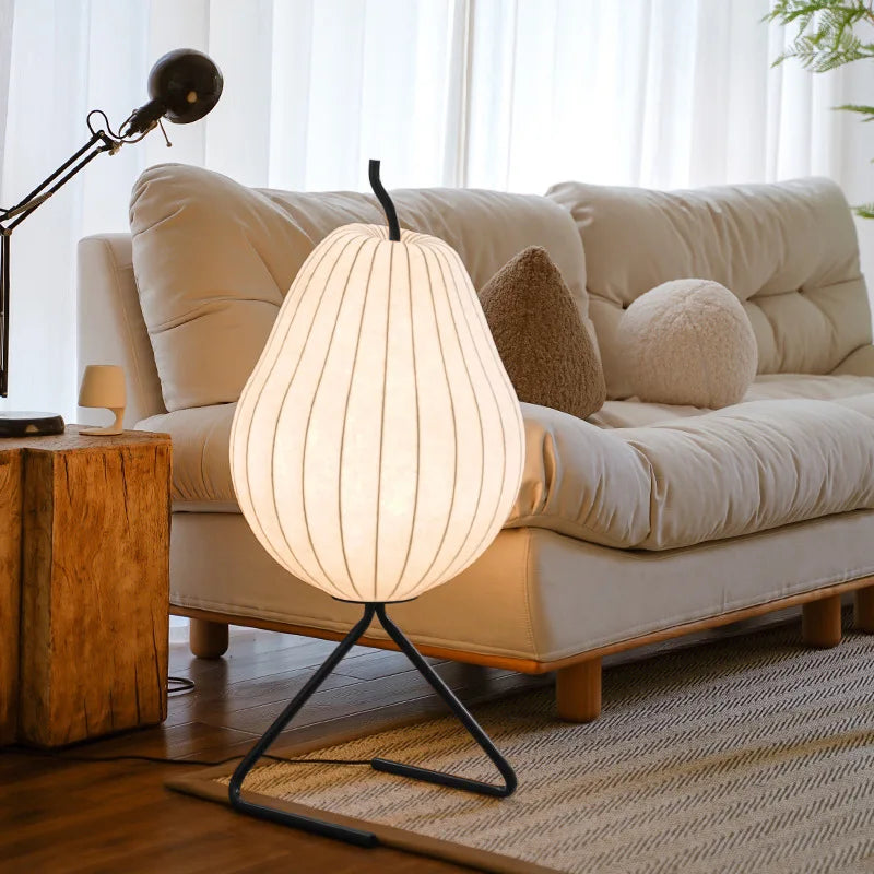 Designer Creative Pear Light Silk Floor Lamp High-grade Modern Iron Body for Living Room Sofa Next Atmosphere Ornaments