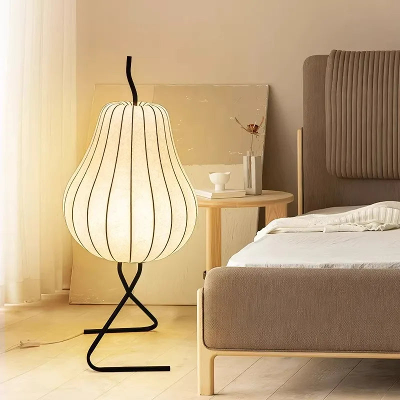 Designer Creative Pear Light Silk Floor Lamp High-grade Modern Iron Body for Living Room Sofa Next Atmosphere Ornaments