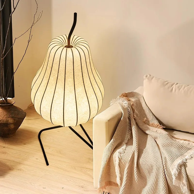 Designer Creative Pear Light Silk Floor Lamp High-grade Modern Iron Body for Living Room Sofa Next Atmosphere Ornaments