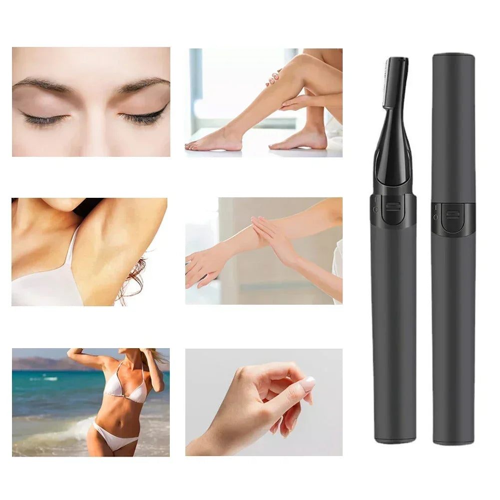 Electric Eyebrow Trimmer Razor Brow Shaping Portable Shaving with Duals Cutter Head Design Washable Hair Trimmer Razor Tools