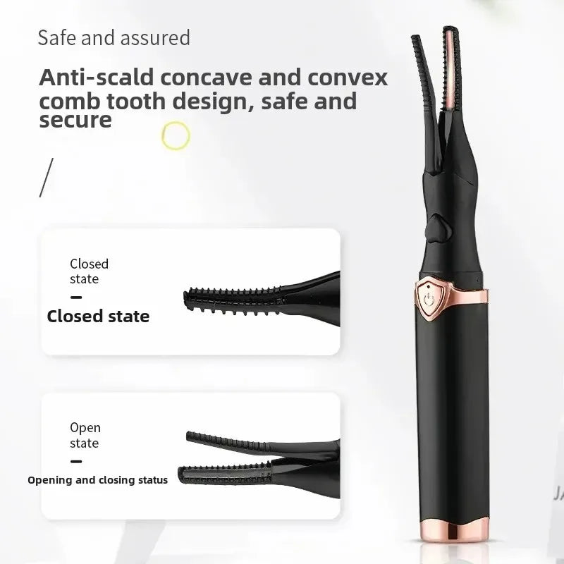 Electric Heated Eyelash Curler USB Rechargeable Long Lasting Curling Temperature Control Portable Safe Lash Lift Tool