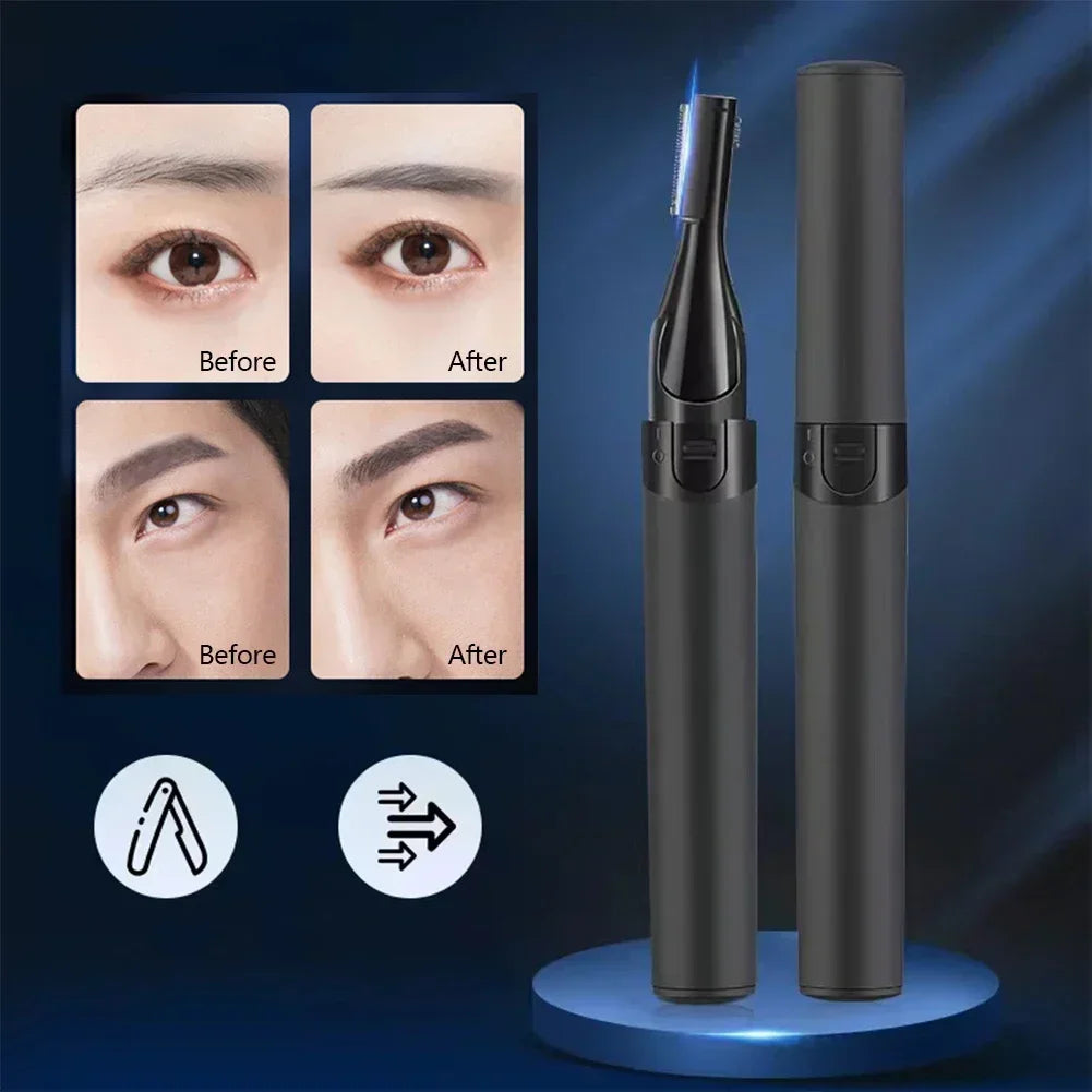 Electric Eyebrow Trimmer Razor Brow Shaping Portable Shaving with Duals Cutter Head Design Washable Hair Trimmer Razor Tools