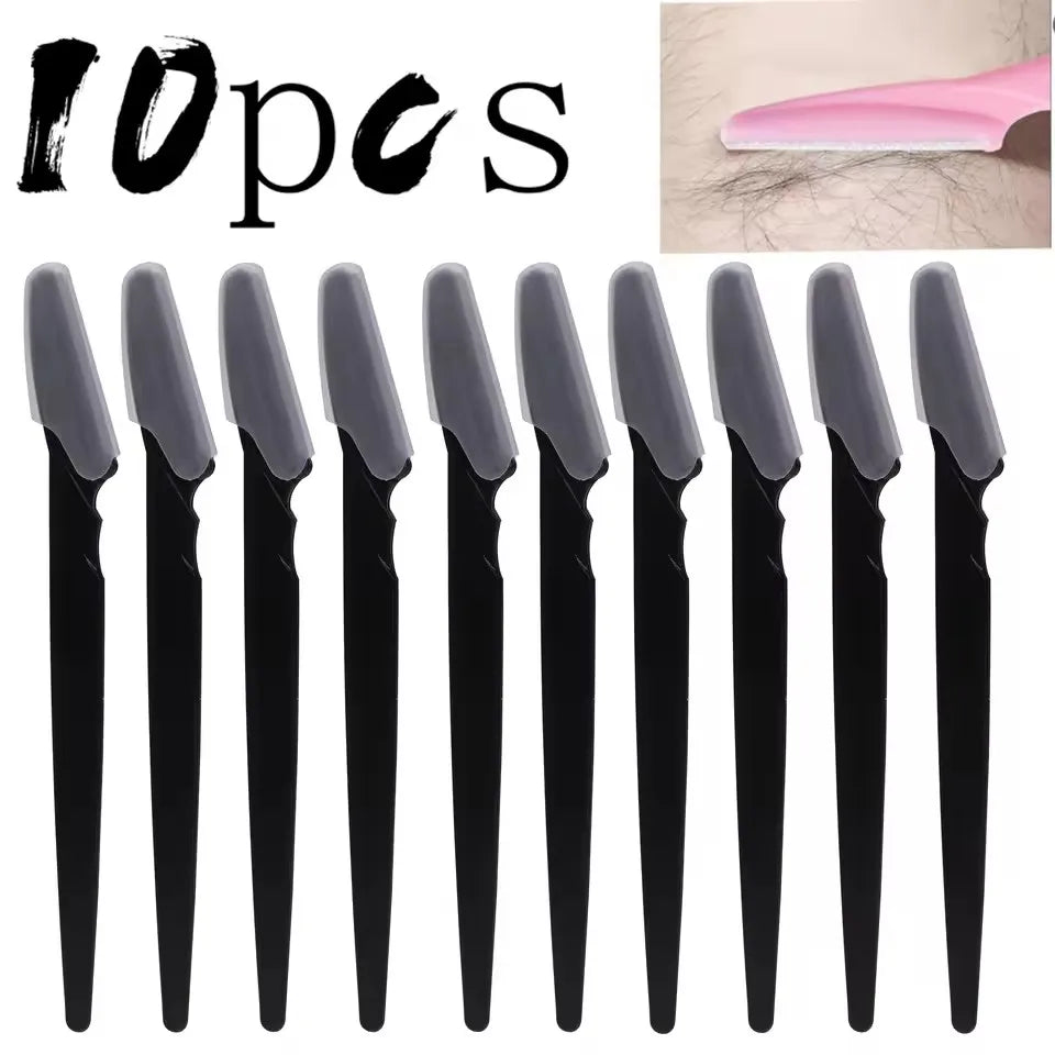 10/40Pcs Eyebrow Trimmer Face Blade Shaver Portable Eye Brow Epilation Hair Removal Safety Eyebrow Cutting Woman Makeup Tools