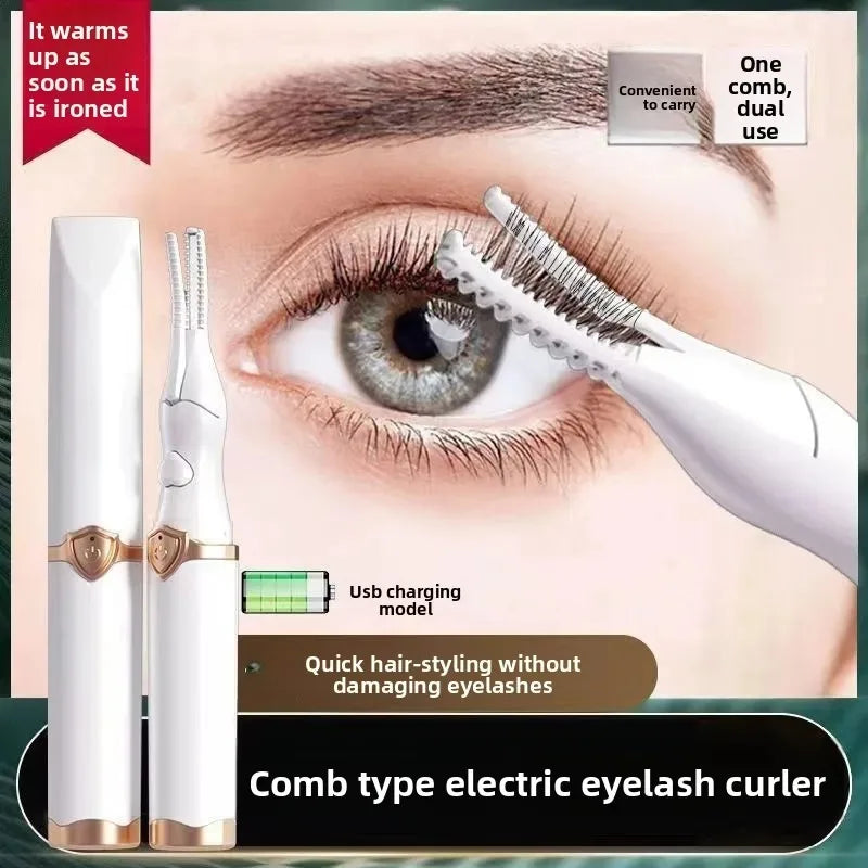 Electric Heated Eyelash Curler USB Rechargeable Long Lasting Curling Temperature Control Portable Safe Lash Lift Tool