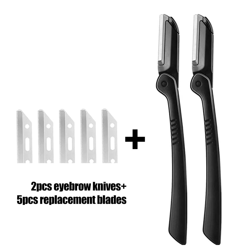 1/5PCS Eyebrow Razor Set Multipurpose Face Razors For Women and Men Dermaplaning Tool Easy To Use Cutter Shaver Blades Makeup To