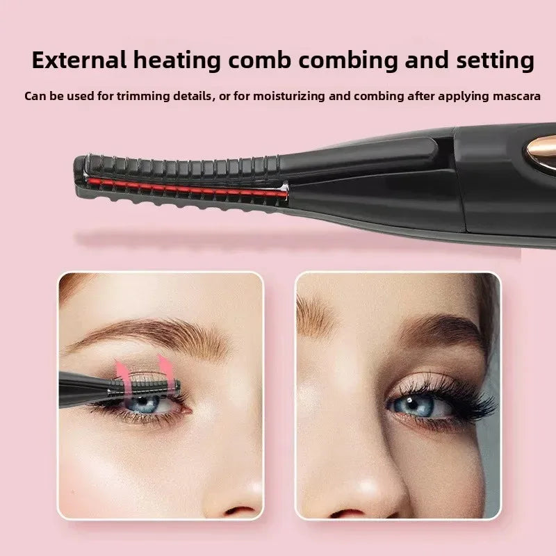 Electric Heated Eyelash Curler USB Rechargeable Long Lasting Curling Temperature Control Portable Safe Lash Lift Tool